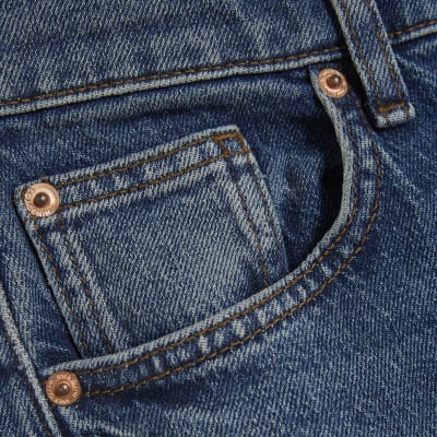 Blue Mid Rise Bootcut Jeans