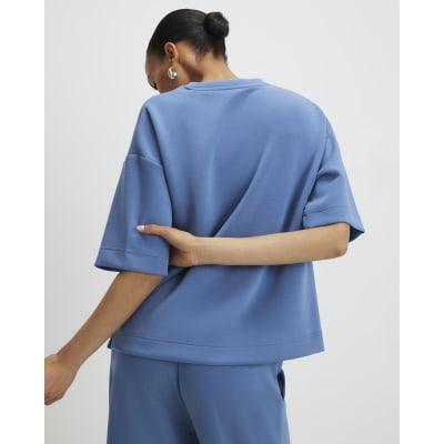 Blue Premium Short Sleeve Boxy T-shirt