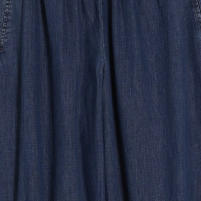Blue Pull On Cuffed Hareem Jeans