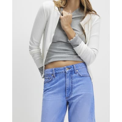 Blue Relaxed Straight Leg Jeans