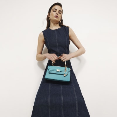 Blue Sculpt Bodycon Denim Midi Dress