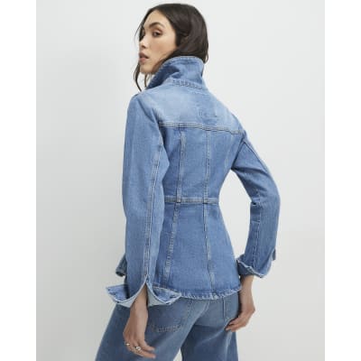 Blue Seamed Denim Jacket