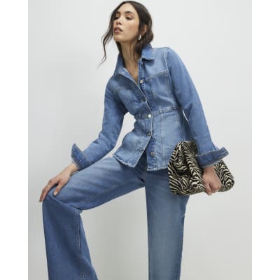 Blue Seamed Denim Jacket