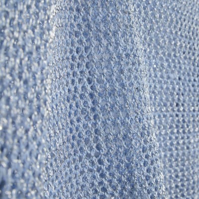 Blue Short Sleeve Knit Beach Top