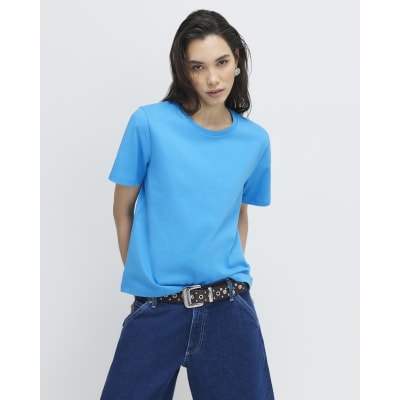 Blue Short Sleeve Slim Fit T-Shirt