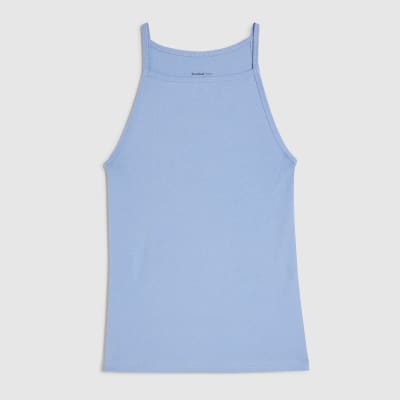 Blue Sleeveless Cotton Tank Top