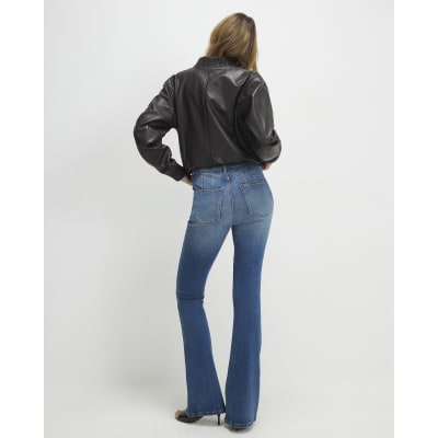 Blue Washed Sculpt Flare Jeans