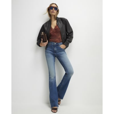 Blue Washed Sculpt Flare Jeans