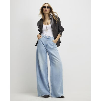 Blue Wide Leg Jeans