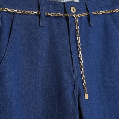 Blue Wide Leg Palazzo Jeans