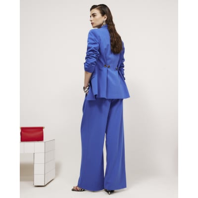 Blue Wide Leg Trousers