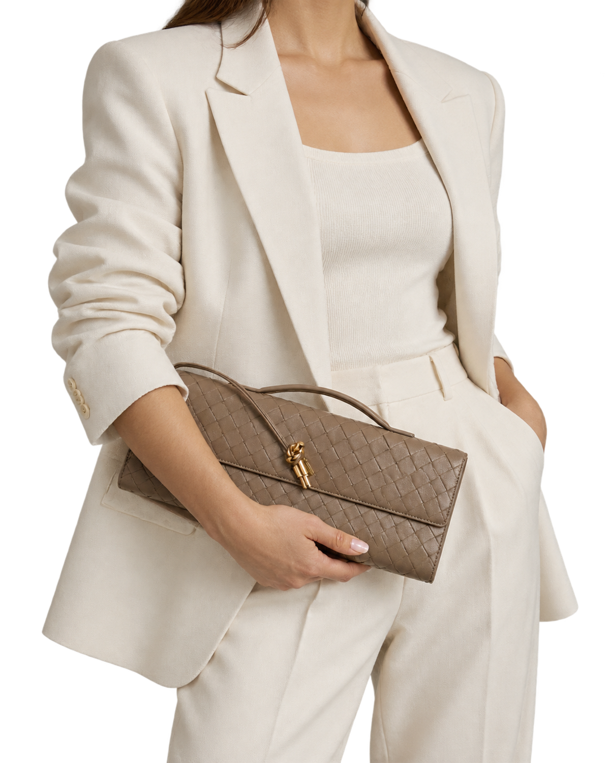 BOTTEGA VENETA Andiamo Top Handle Long Clutch