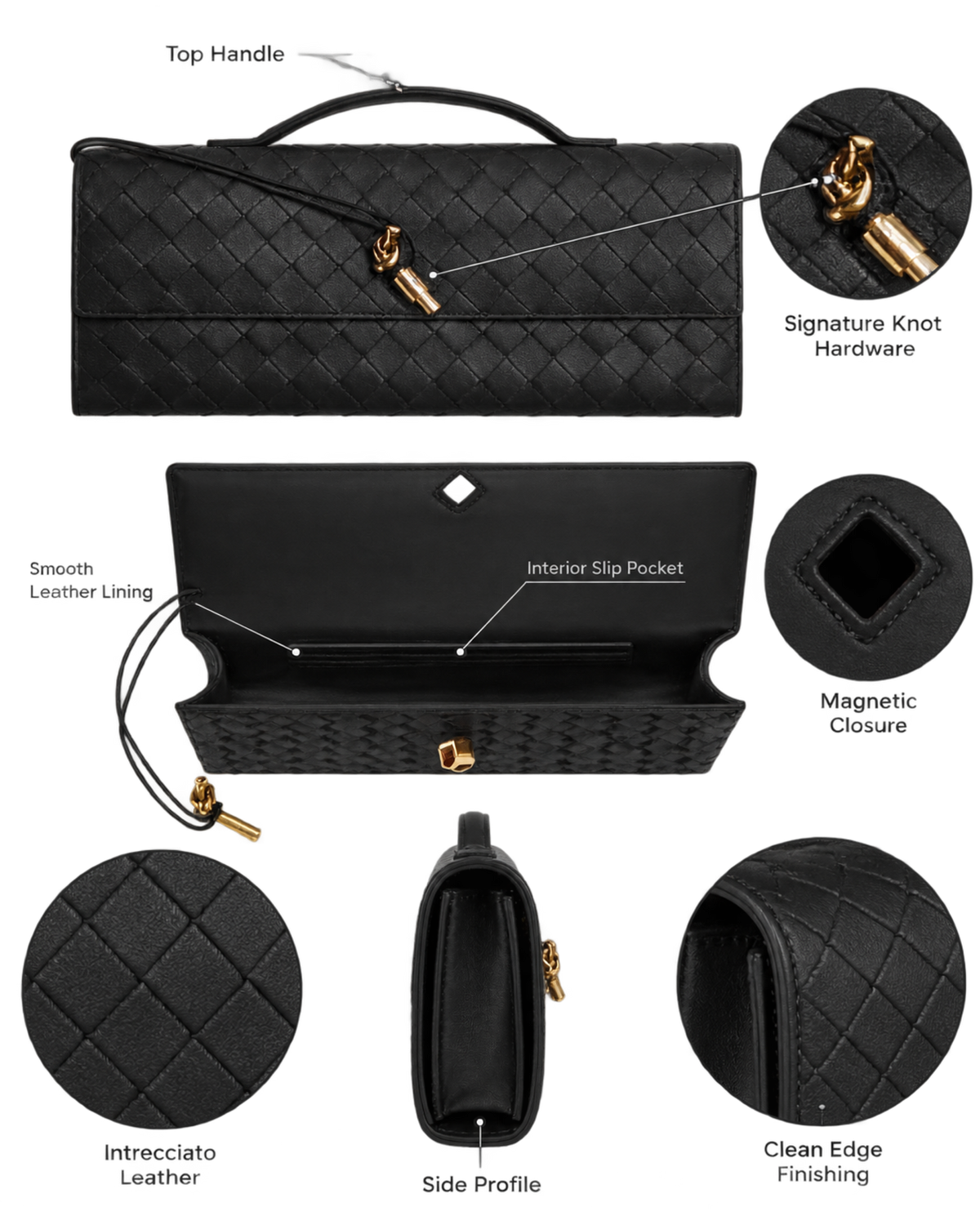 BOTTEGA VENETA Andiamo Top Handle Long Clutch