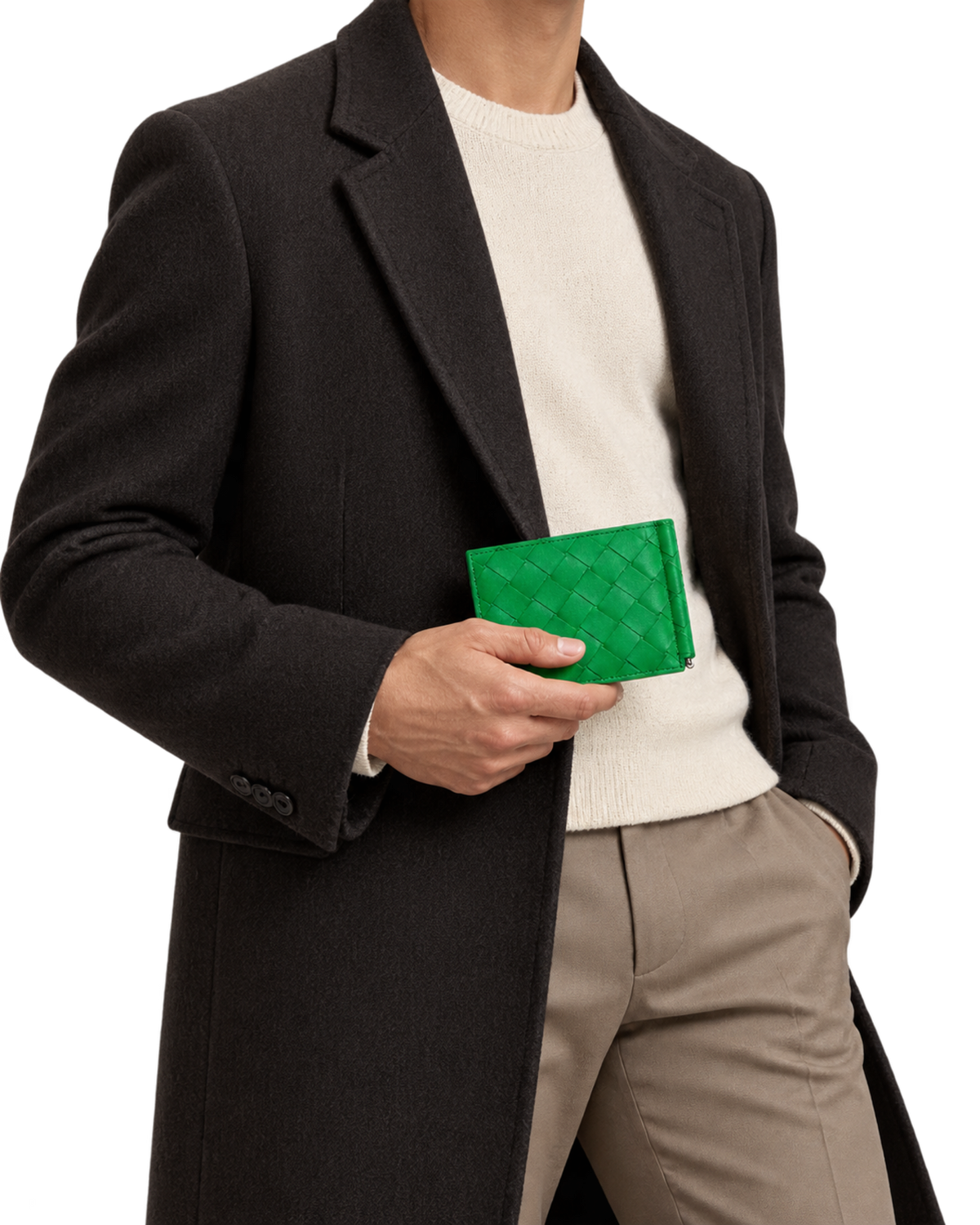 Bottega Veneta Bill Clip Wallet Parquet