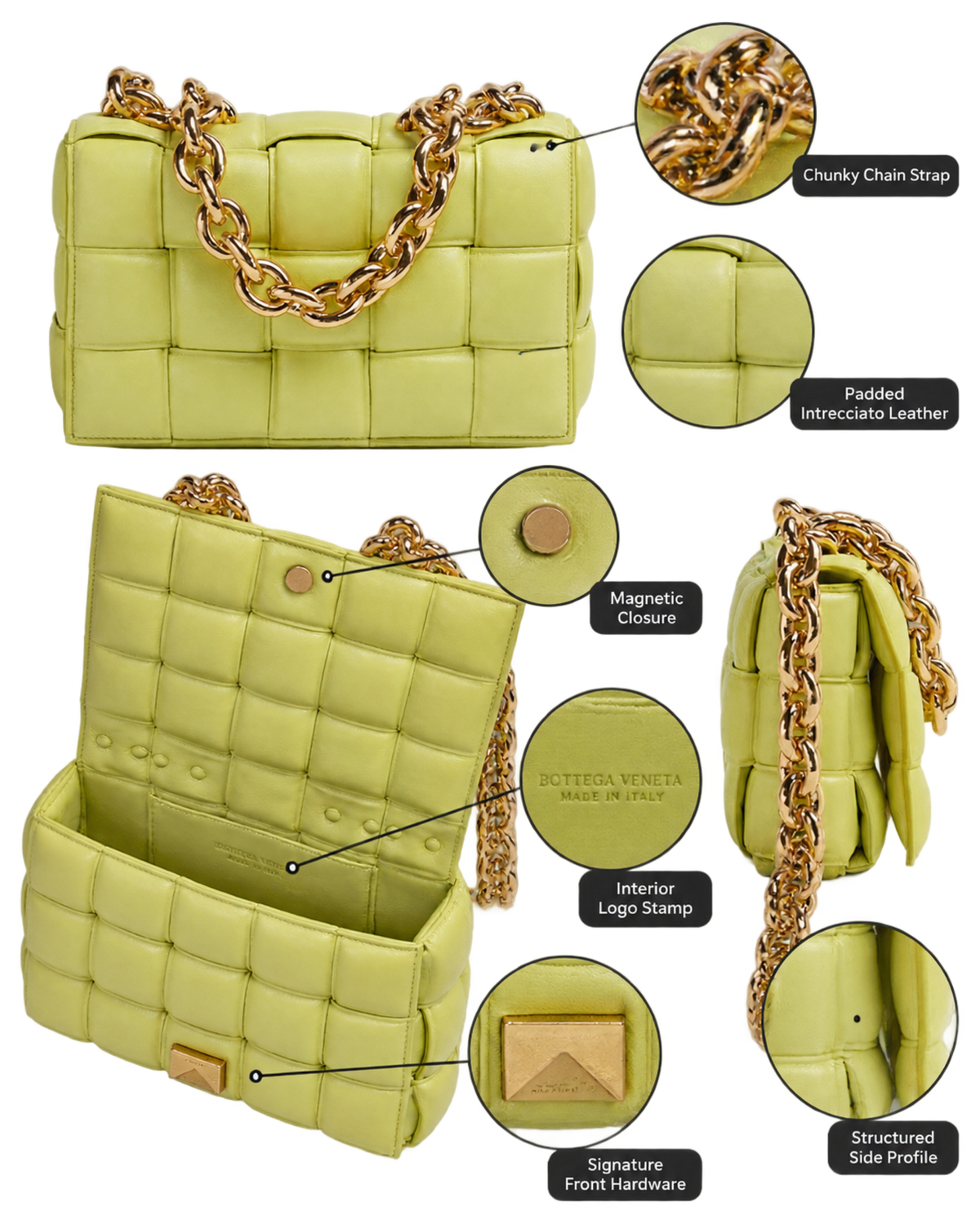 BOTTEGA VENETA Chain Cassette Padded Shoulder Bag