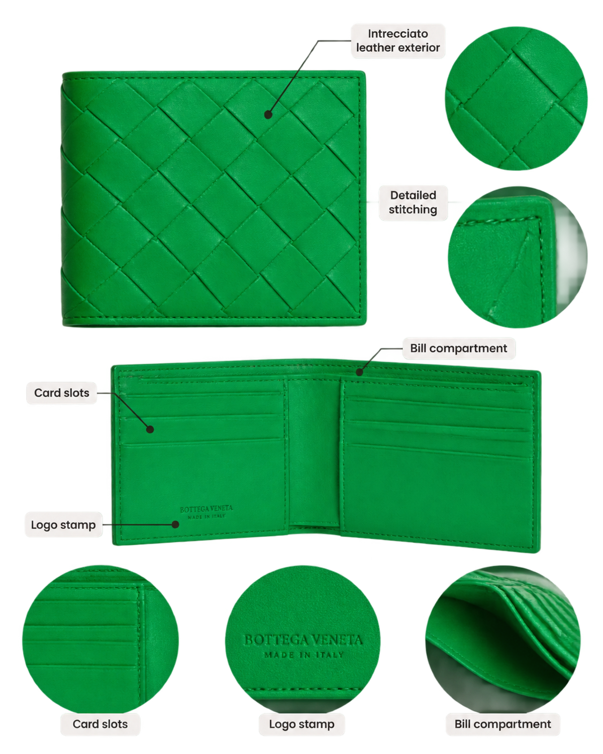 Bottega Veneta Intrecciato Bi-Fold Wallet
