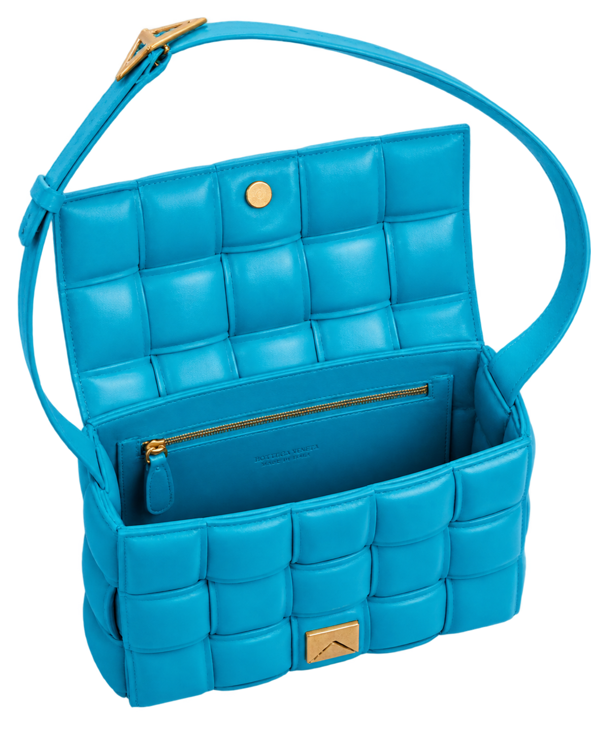 Bottega Veneta Padded Intreccio Cassette Crossbody Bag Pool