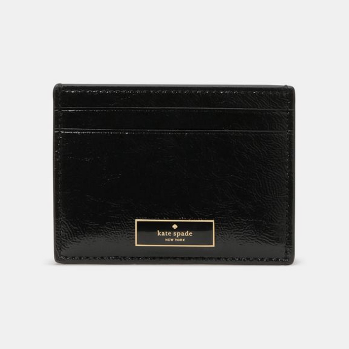 Bridget Crinkle Patent Small Slim Card Holder