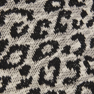 Brown Animal Print Whipstitch T-Shirt