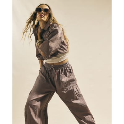 Brown Balloon Leg Trousers