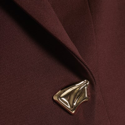 Brown Cap Sleeve Twill Waistcoat