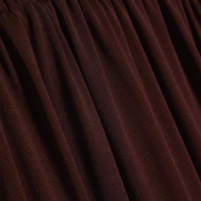 Brown Chiffon Tie Side Maxi Skirt