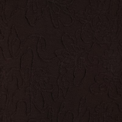 Brown Jacquard Wide Leg Trousers