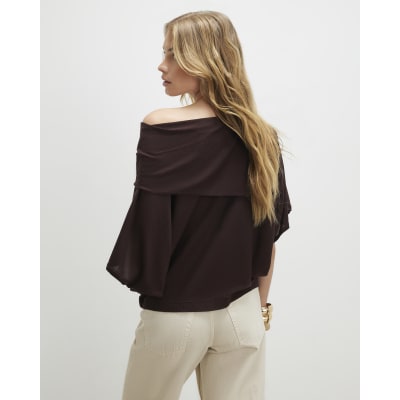 Brown Knitted Cape Jumper