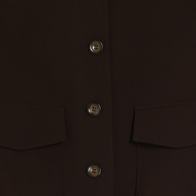 Brown Long Sleeve Front Pocket Bomber Jacket