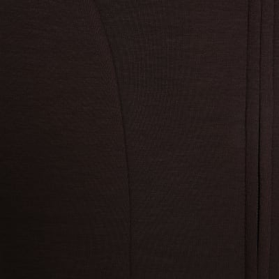 Brown Long Sleeve Premium Zip Through Hoodie