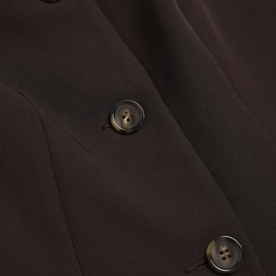 Brown Longline Tailored Waistcoat