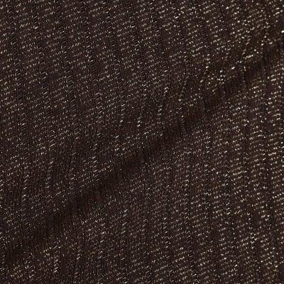 Brown Lurex Ribbed T-Shirt