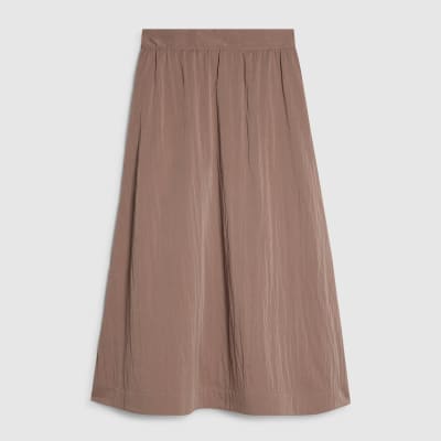 Brown Midi Full Skirt