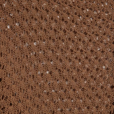Brown Open Stitch Knitted T-Shirt