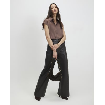 Brown Short Sleeve Relaxed Shirt