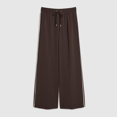 Brown Side Stripe Drawstring Joggers