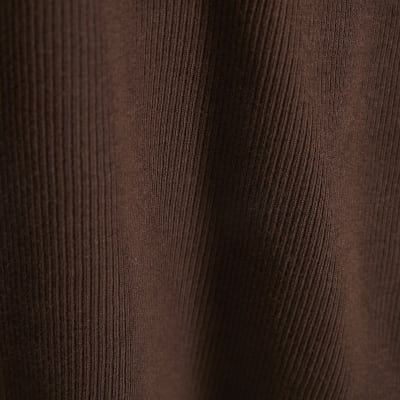 Brown Sleeveless Ribbed Tank Top