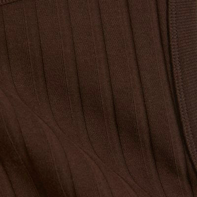 Brown Sleeveless Wide Ribbed Tank Top