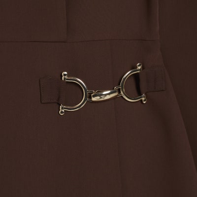 Brown Snaffle Detail Mini Dress