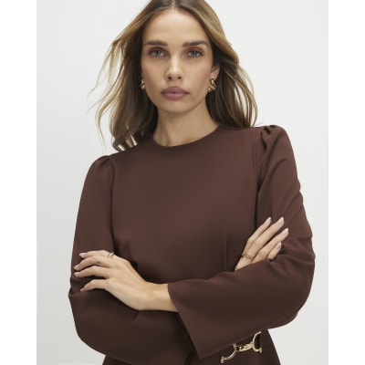 Brown Snaffle Detail Mini Dress
