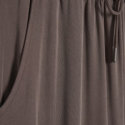 Brown Soft Touch Wide Leg Trousers