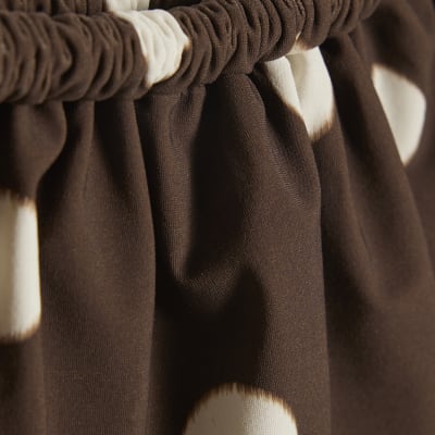 Brown Spot Print Bikini Bottoms