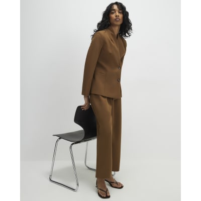 Brown Straight Leg Trousers