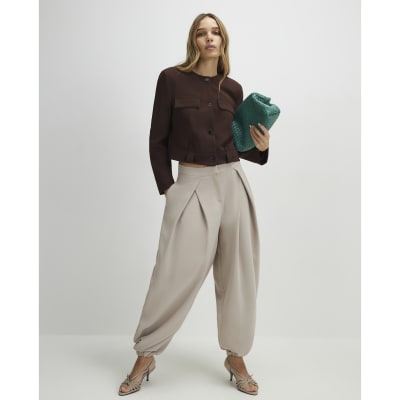 Brown Structured Boxy Trophy Jacket