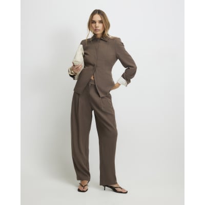 Brown Tailored Shacket