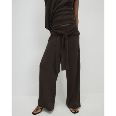 Brown Tie Waist Trousers