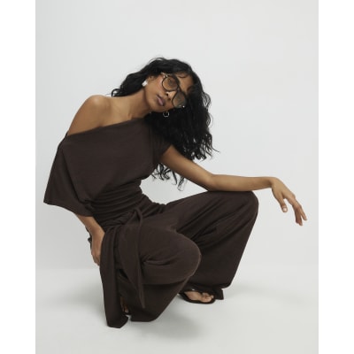 Brown Tie Waist Trousers