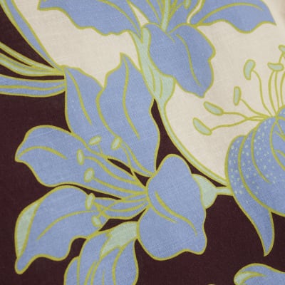Brown Tropical Border Beach Top