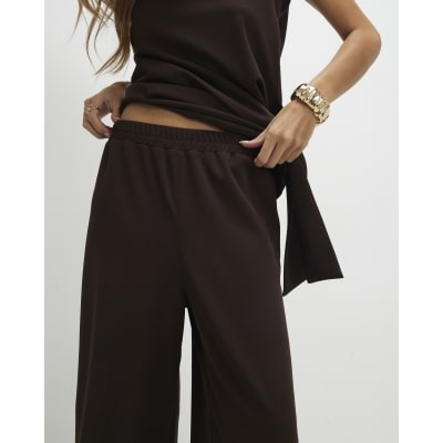Brown Wide Leg Trousers