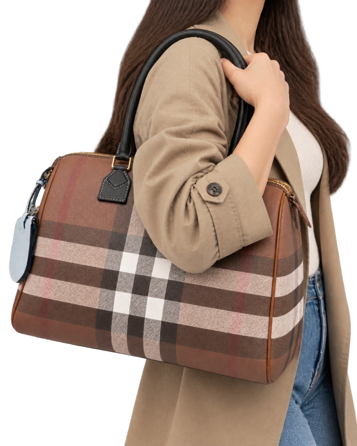 Burberry Check Large Bowling Bag